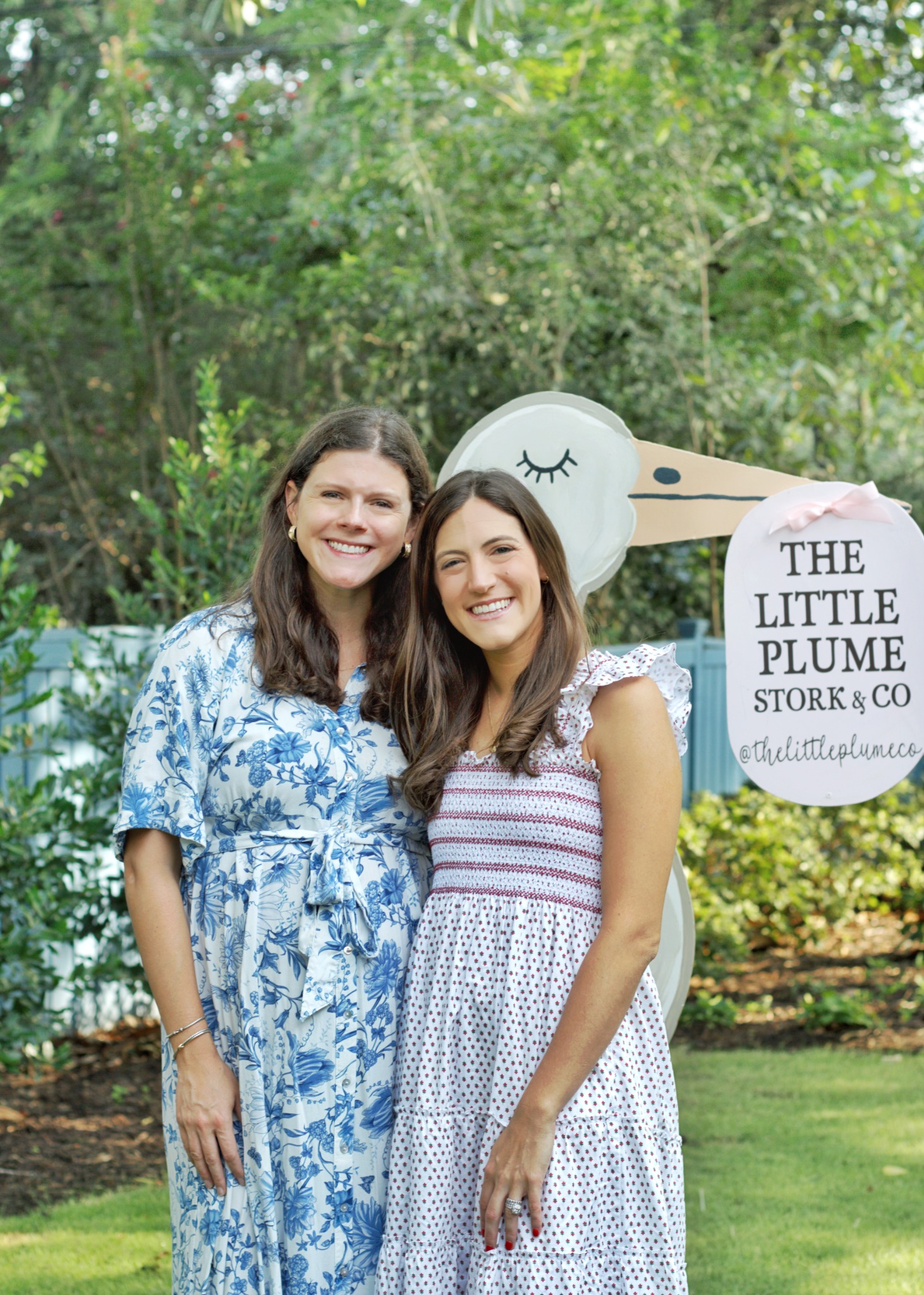 The Little Plume founders celebrating with their stork